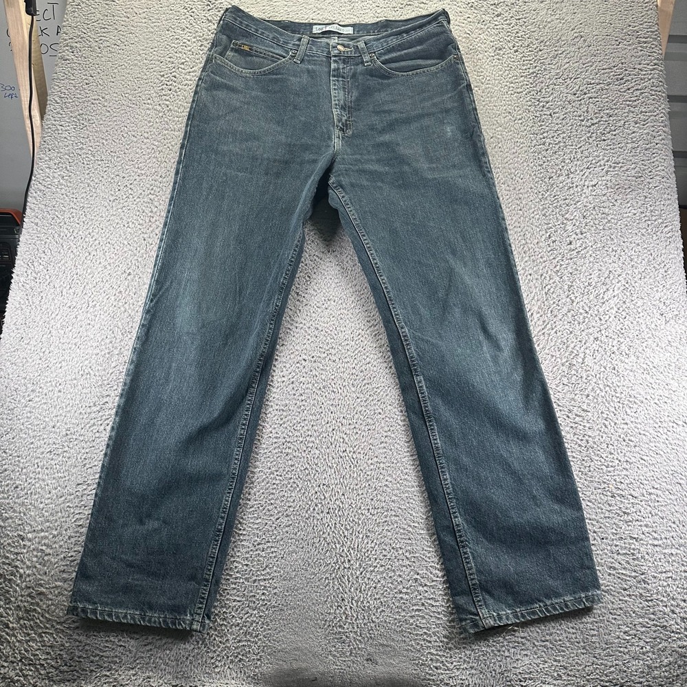 Lee Jeans Mens 36x36 Blue Cotton Denim Straight Leg Workwear Faded Relaxed Fit